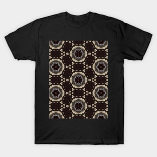 Black and White Hex with Black Flowers Pattern - WelshDesignsTP002 T-Shirt